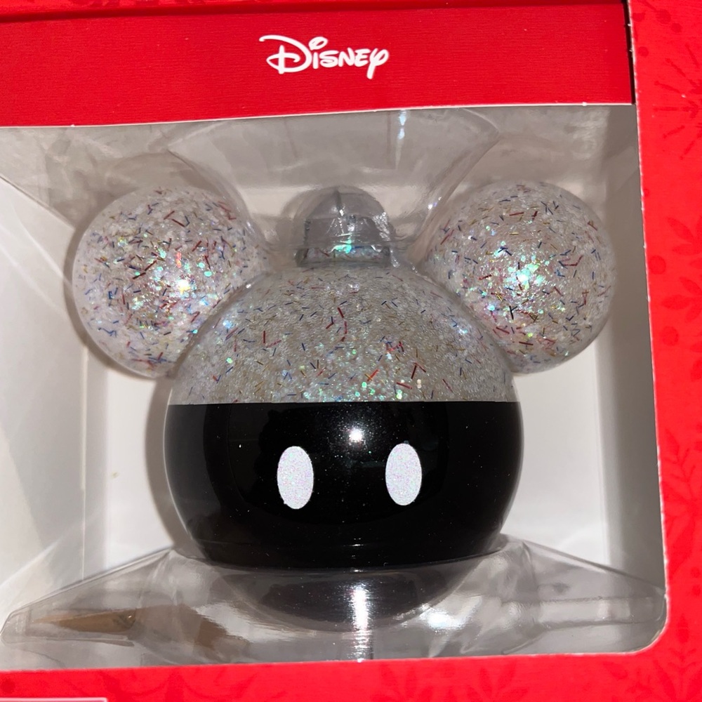 Disney Mickey Mouse Glitter Snow Globe - Black and Silver